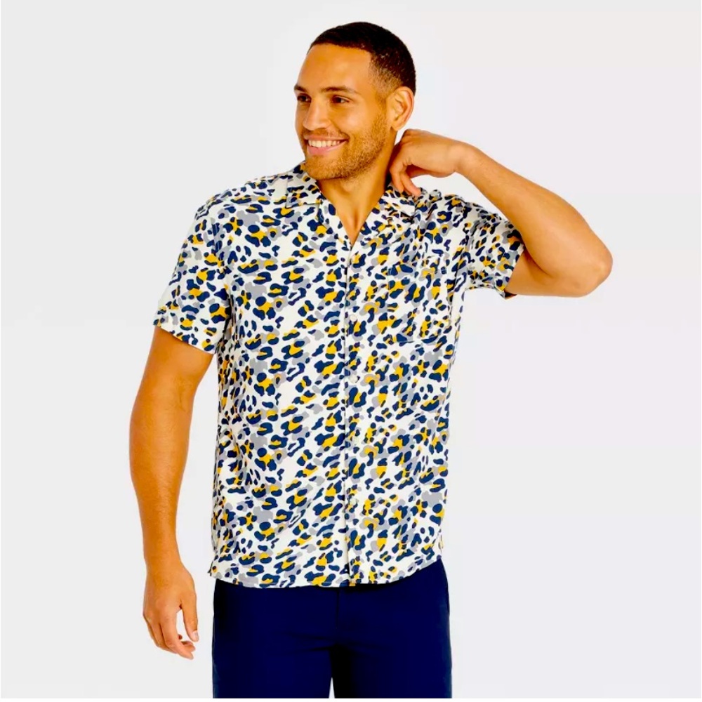 GOODFELLOW 🐆NWT MENS LEOPARD 🐆 SHORT SLEEVE